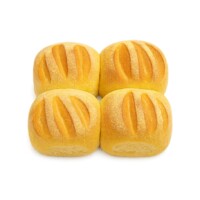 Broa de milho macia e levemente adocicada, preparada com fubá de milho cru, farinha de trigo, ovos e margarina, resultando em textura suave e sabor tradicional, ideal para acompanhar café ou chá.